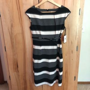 Calvin Klein striped dress with belt